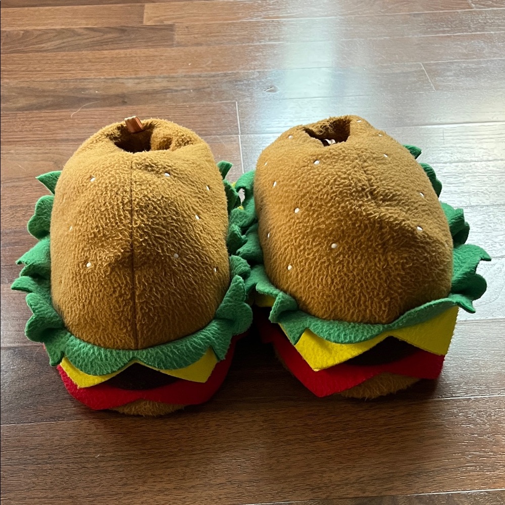 Kids Cheeseburger Slippers with Lettuce and Tomato
